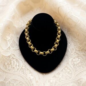 Vintage Escada Oversized 14.5mm Rolo Link Gold Tone Toggle Necklace – 17.5”